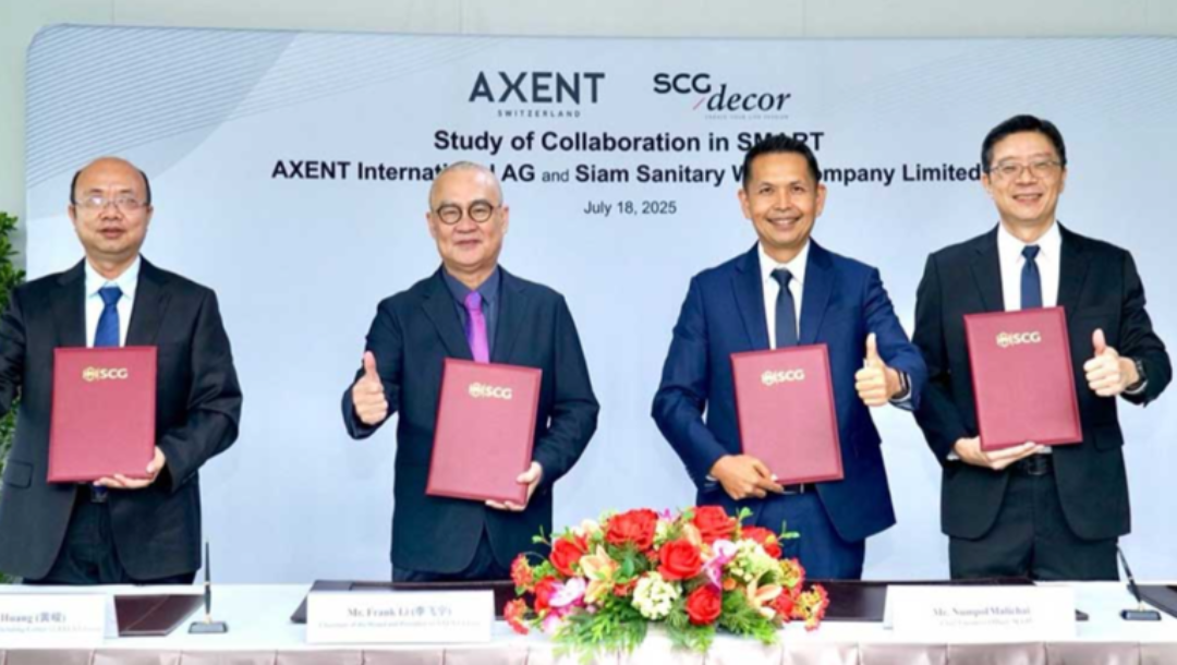 SCGD Partners with AXENT Switzerland to Drive Growth in the Smart Sanitary Ware Market, Aiming for Leadership in Southeast Asia